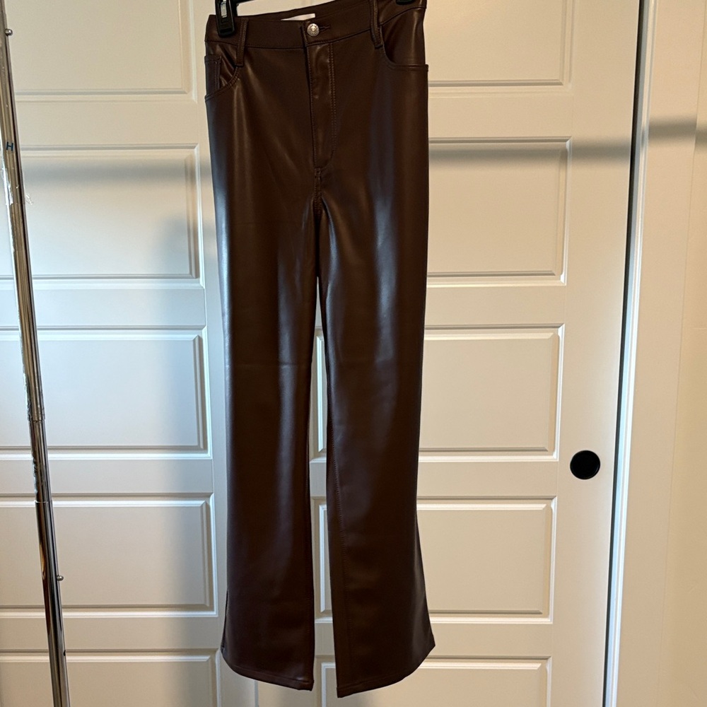 LOFT Dark Brown Faux Leather jeans